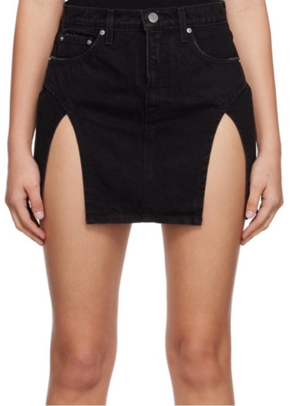 Grlfrnd cut out denim skirt